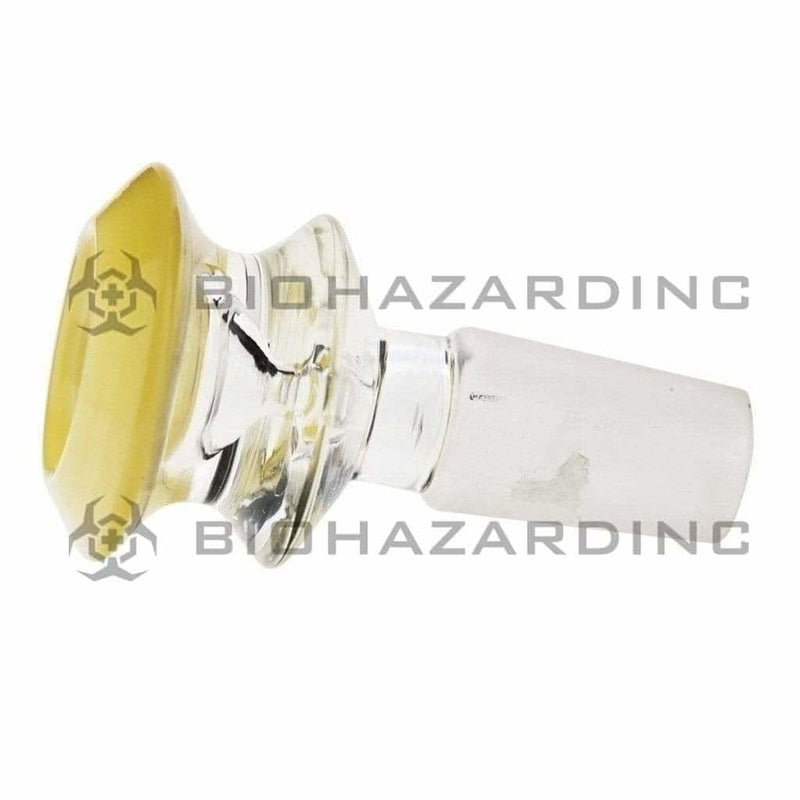 Biohazard Inc 14mm Bowl Bowl Funnel Male 14mm - Yellow Jade Trim