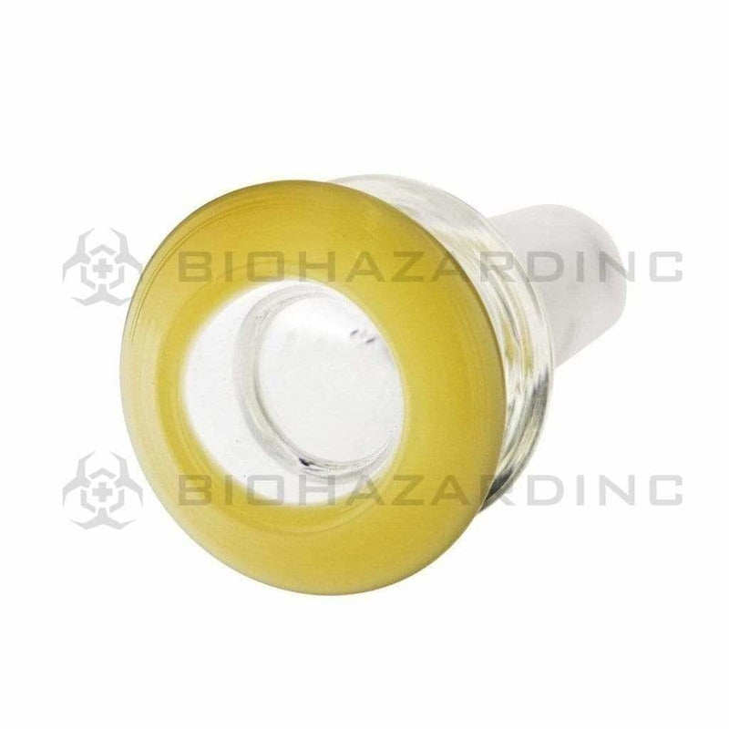 Biohazard Inc 14mm Bowl Bowl Funnel Male 14mm - Yellow Jade Trim