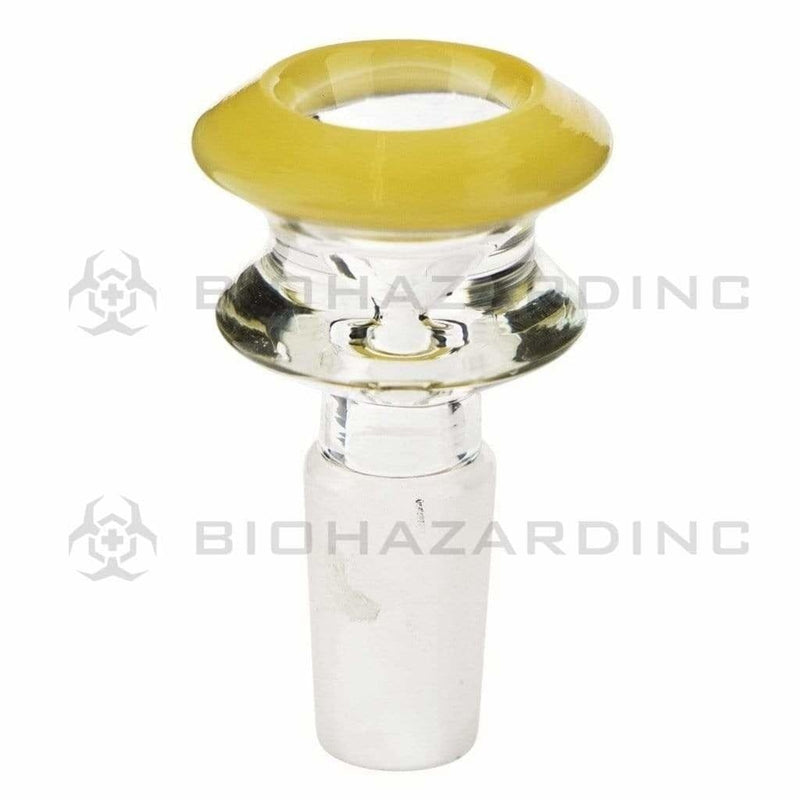 Biohazard Inc 14mm Bowl Bowl Funnel Male 14mm - Yellow Jade Trim