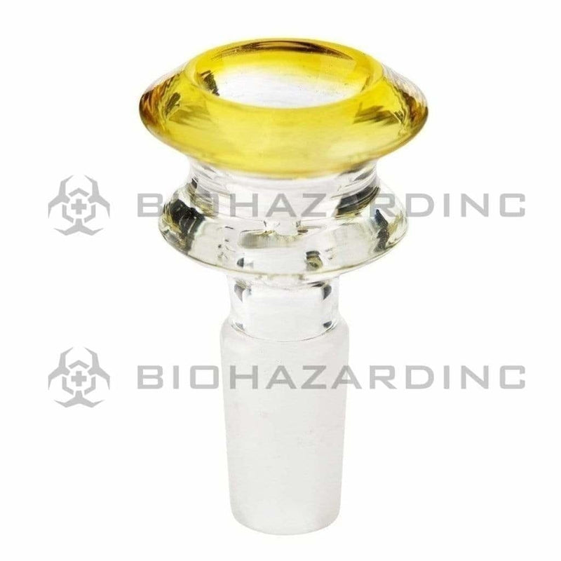 Biohazard Inc 14mm Bowl Bowl Funnel Male 14mm - Yellow Trim