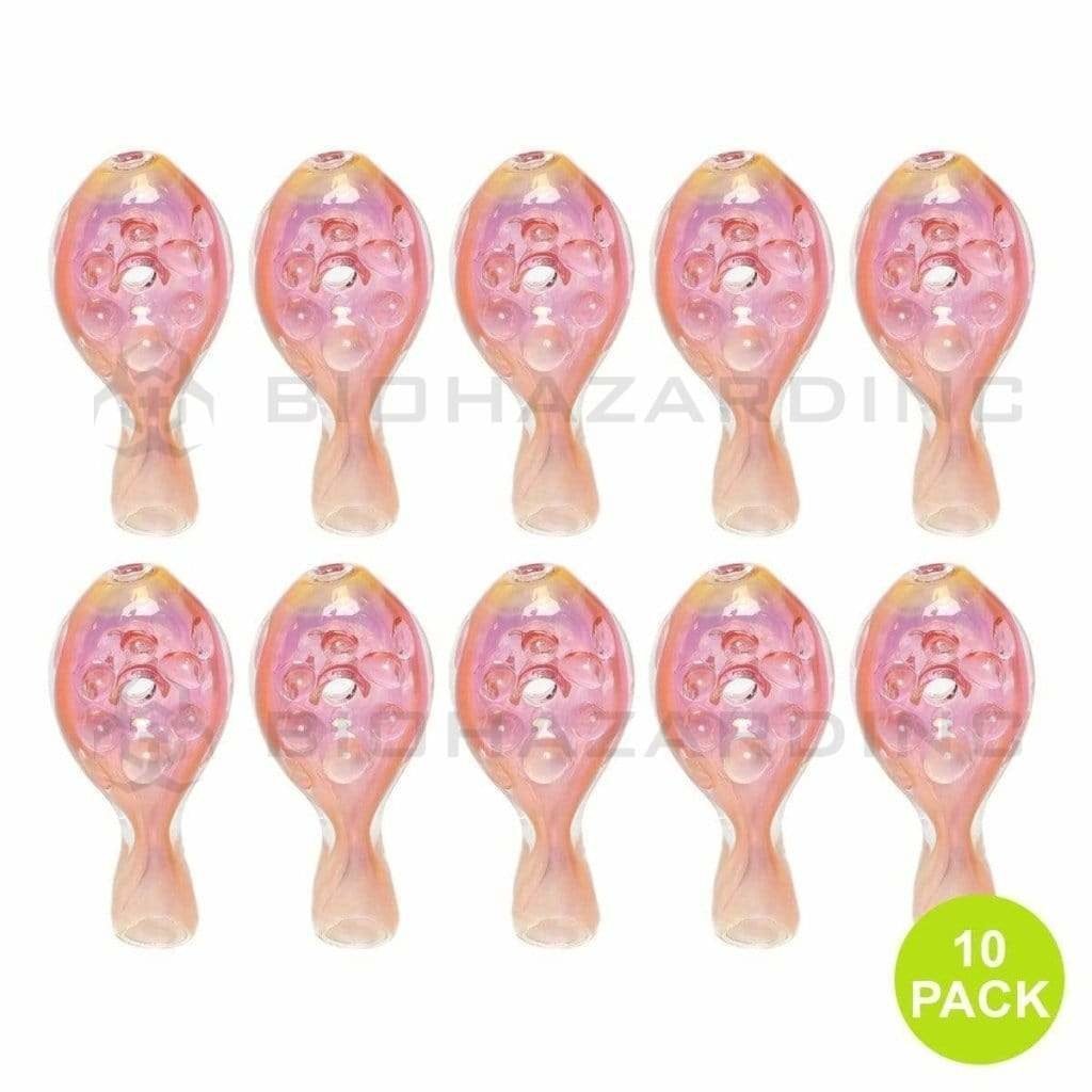 Biohazard Inc Glass Chillum Hand Pipe Chillum Small 2"-3" Color/Fume/Rake Full Single Donut 10 pack