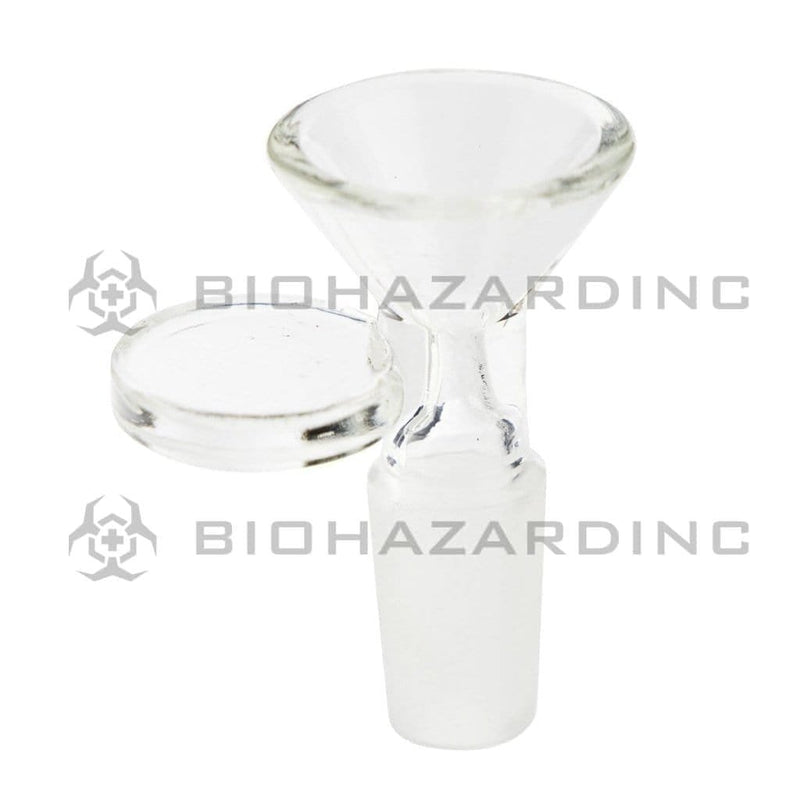 Biohazard Inc 14mm Bowl Clear Bowl w/ flat side handle 14mm male