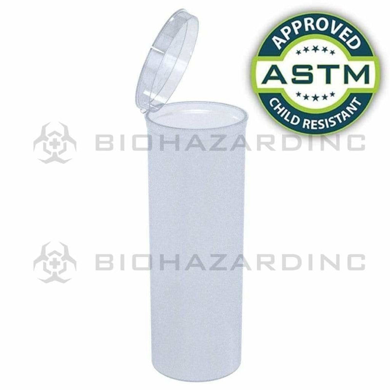 Biohazard Inc Pop Top Bottle Clear USA Pop Top Bottle 60 Dram - 75 Count/box