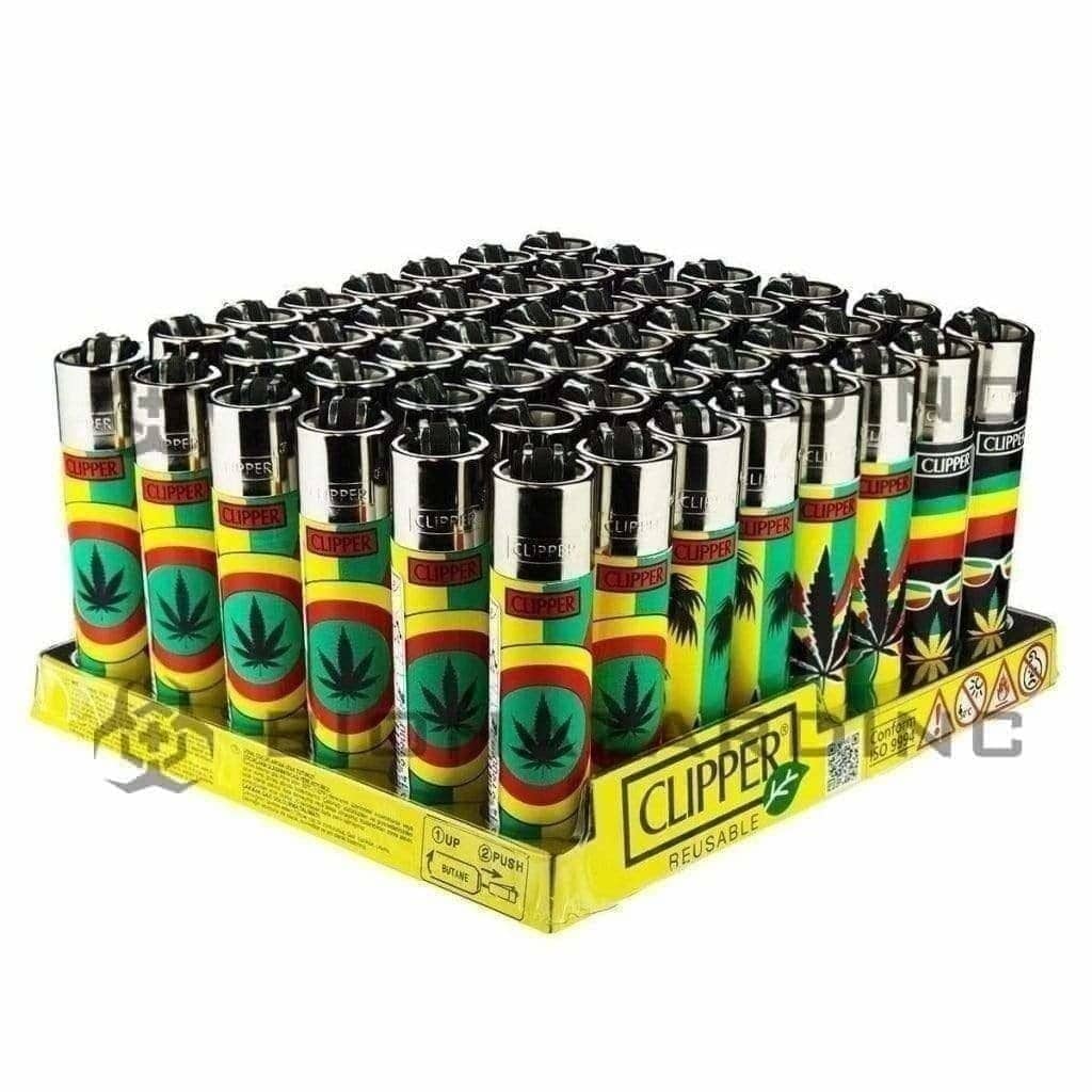 Clipper Lighters Clipper Lighter Rasta Weed - 48 Units