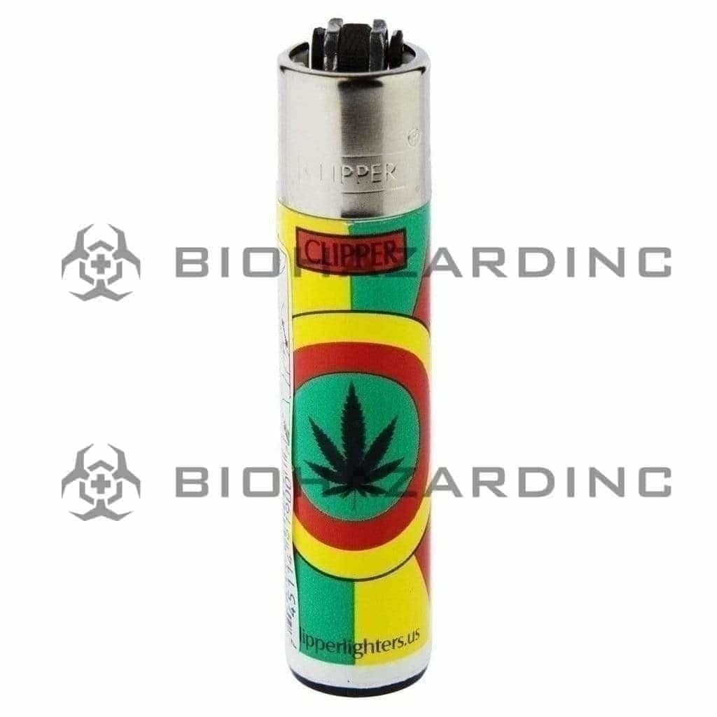 Clipper Lighters Clipper Lighter Rasta Weed - 48 Units