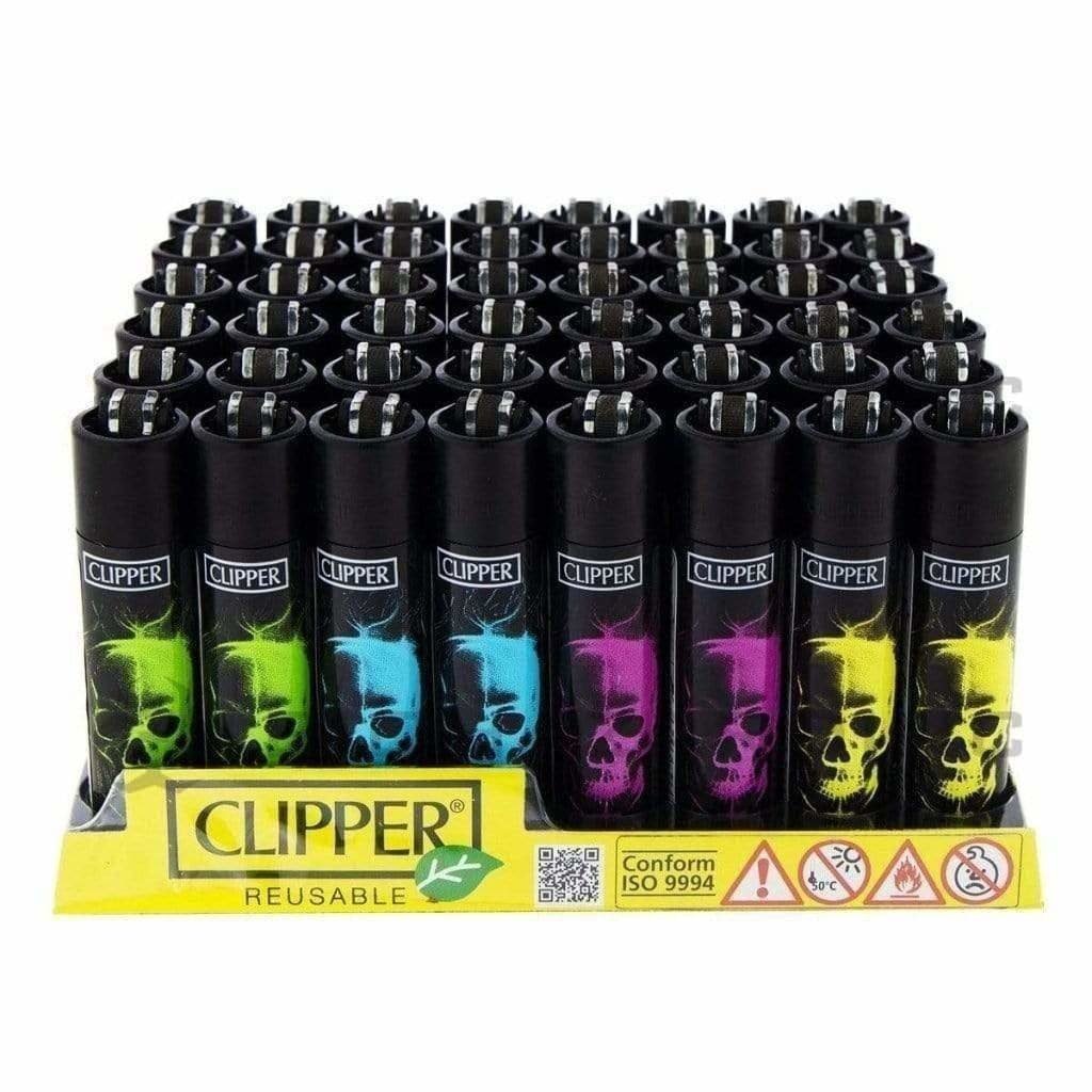 Clipper Lighters Clipper Lighters Color Skulls S4 - 48 Count