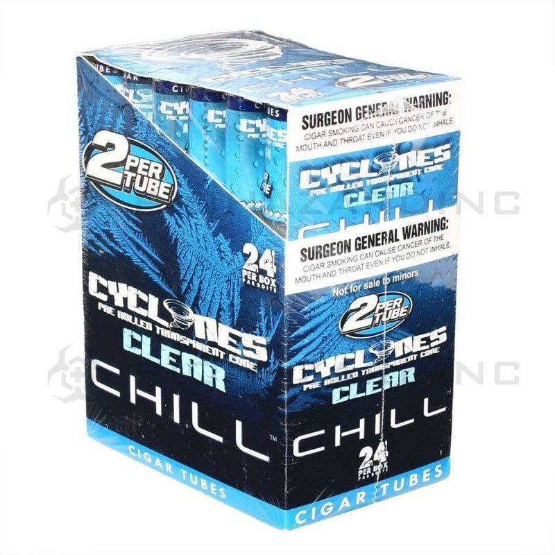 Cyclones Pre-Rolled Cones Cyclones 2X Clear Cones- Chill Blue (24 Count)