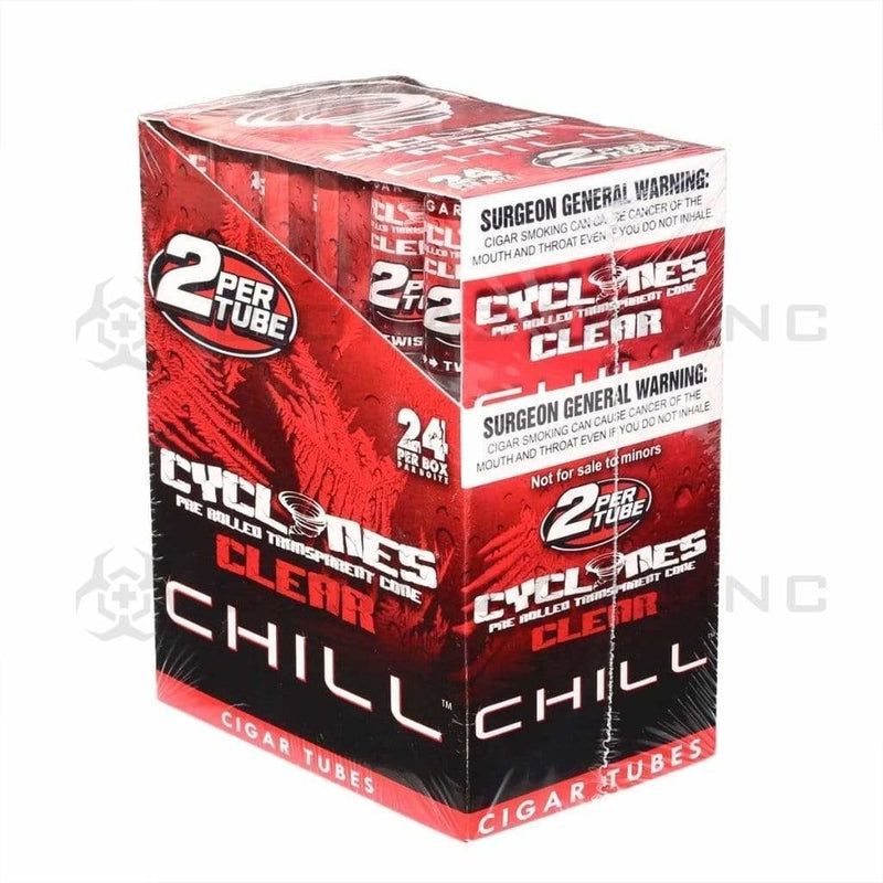 Cyclones Pre-Rolled Cones Cyclones 2X Clear Cones- Chill Red (24 Count)