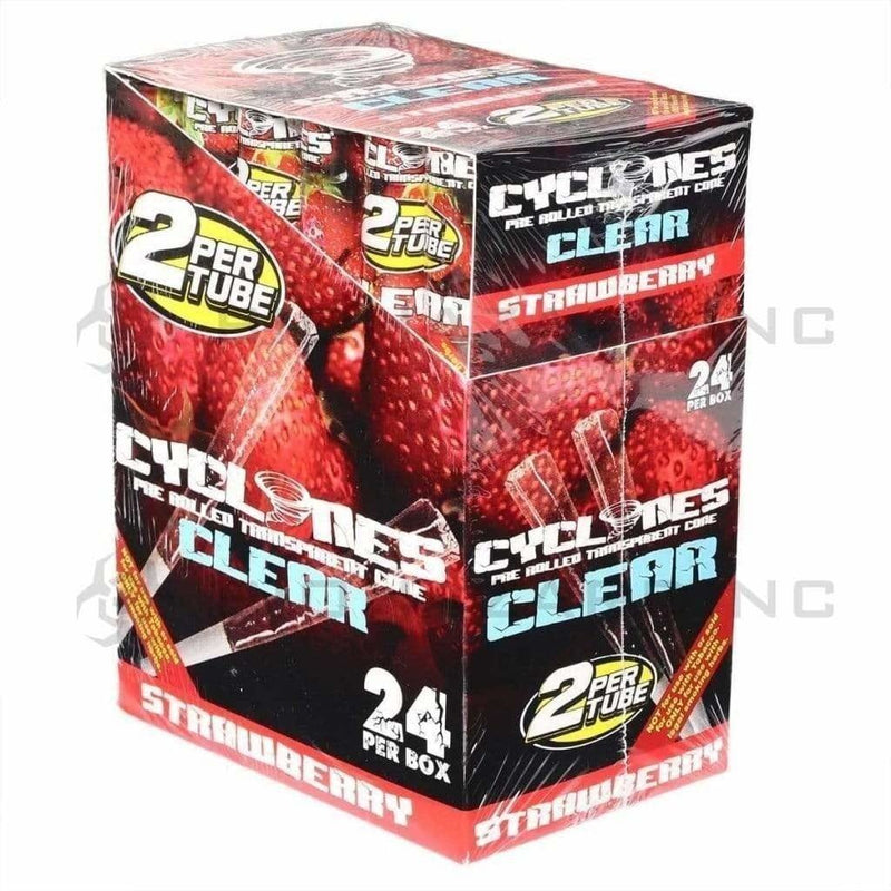 Cyclones Pre-Rolled Cones Cyclones 2X Cones Clear -Strawberry (24 Count)