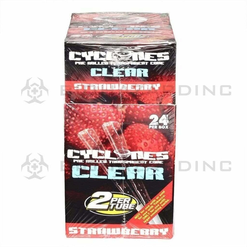 Cyclones Pre-Rolled Cones Cyclones 2X Cones Clear -Strawberry (24 Count)