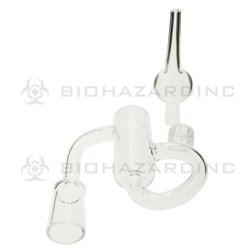 Biohazard Inc Loop Banger Diamond Knot Loop Quartz Banger w/ Carb Cap - 14mm Female - Clear