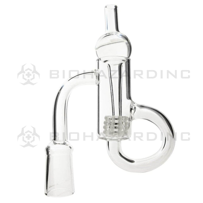 Biohazard Inc Loop Banger Diamond Knot Loop Quartz Banger w/ Carb Cap - 14mm Female - Clear