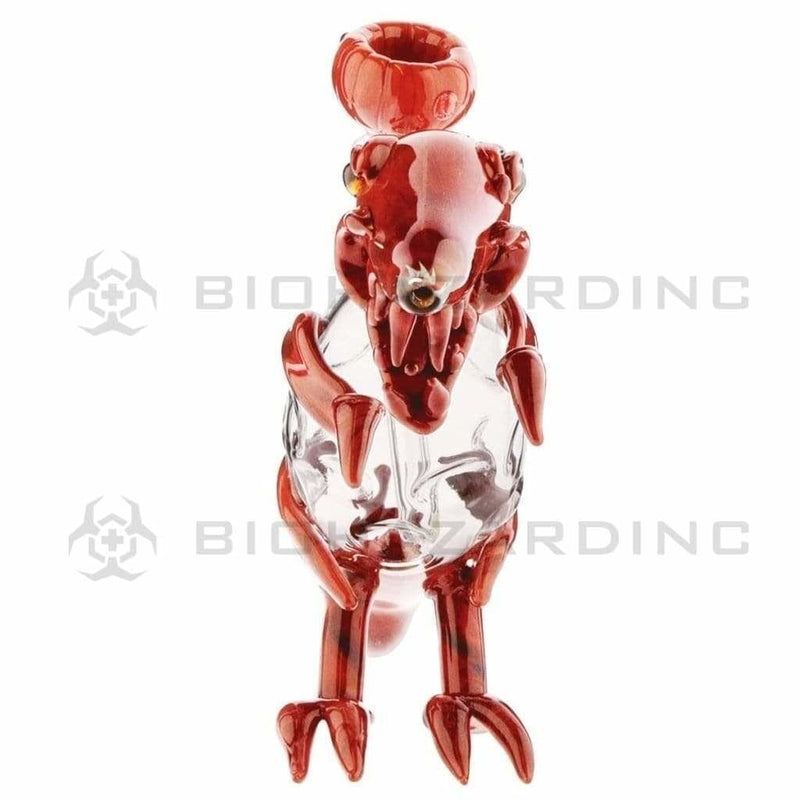 Biohazard Inc Novelty Bong Dinosaur - Red w/ Clear Accents