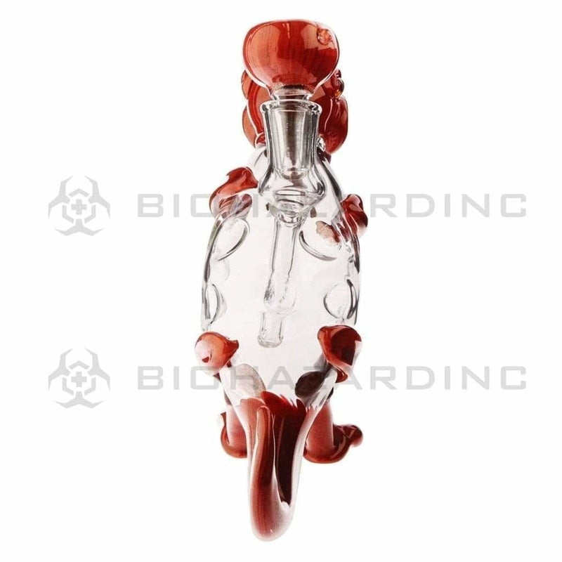 Biohazard Inc Novelty Bong Dinosaur - Red w/ Clear Accents