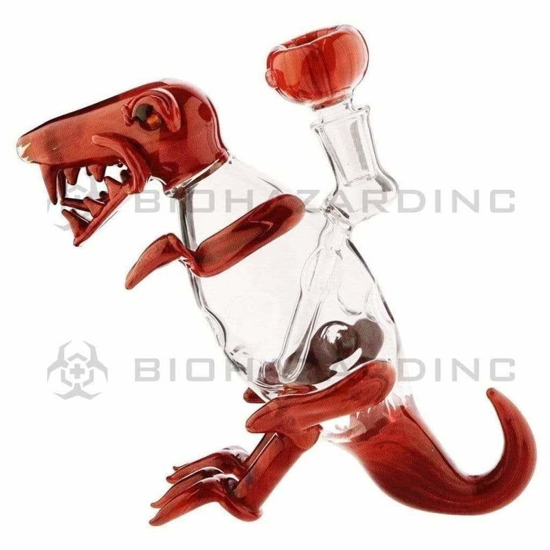 Biohazard Inc Novelty Bong Dinosaur - Red w/ Clear Accents