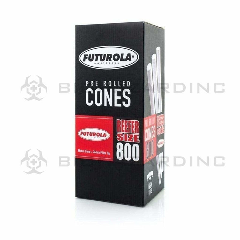 Futurola Pre-Rolled Cones Futurola 98mm Reefer Size White Pre-Rolled Cones - 800 Count