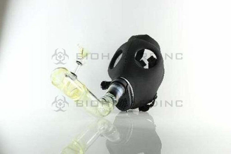 Biohazard Inc Steamroller Pipe Gas Mask (Black) with Fumed Glass Steamroller & Slider Bowl