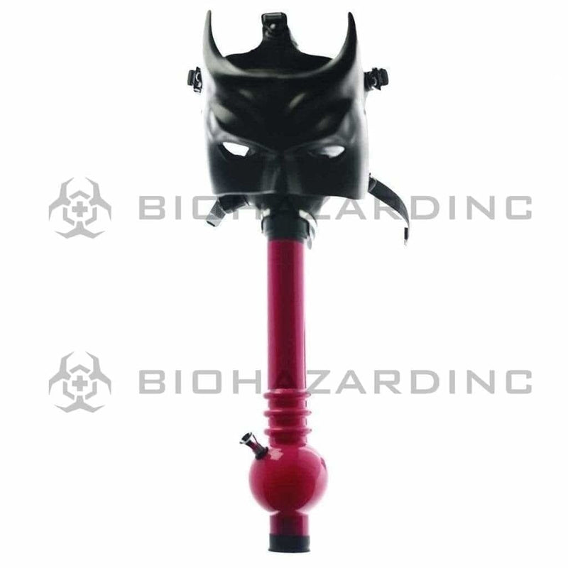 Biohazard Inc Acrylic Bong with Gas Mask Gas Mask with Bat Cover - Black