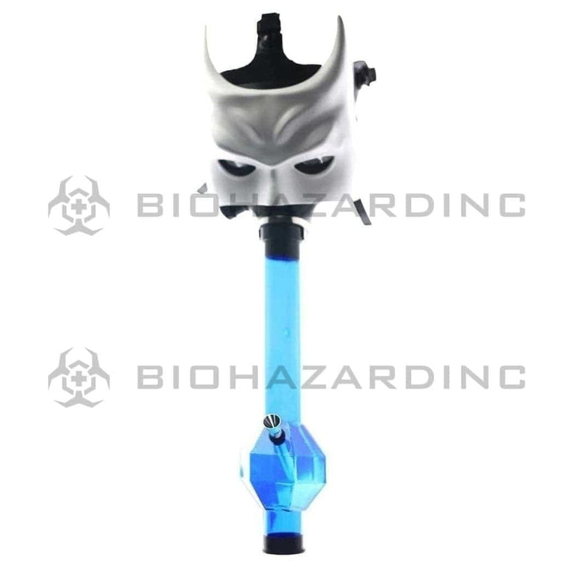 Biohazard Inc Acrylic Bong with Gas Mask Gas Mask with Bat Cover - White