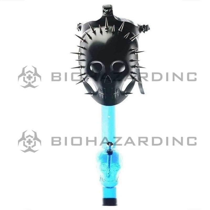 Biohazard Inc Acrylic Bong with Gas Mask Gas Mask with Spiked Skull Cover - Black