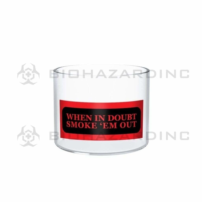 Biohazard Inc Glass Jar Glass Jar with Silicone Lid Small - 1oz - "When in Doubt Smoke Em Out"