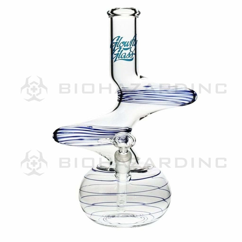 Glowfly Glass Bong Glowfly Glass 13" 2 Elbow Bubble Bottom - Rake Trim