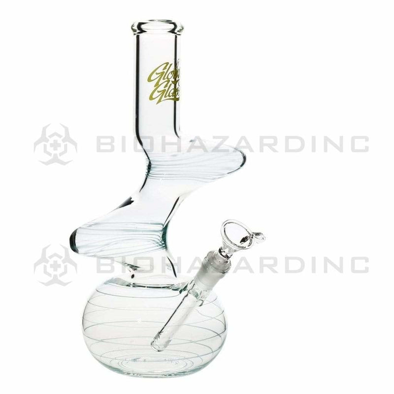 Glowfly Glass Bong Glowfly Glass 13" 2 Elbow Bubble Bottom - Rake Trim