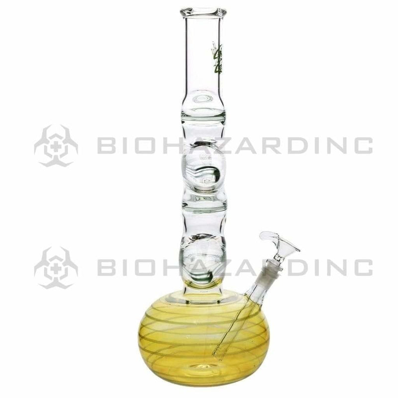 Glowfly Glass Bong Glowfly Glass 19" 4 Elbow Bubble Bottom - Rake Trim