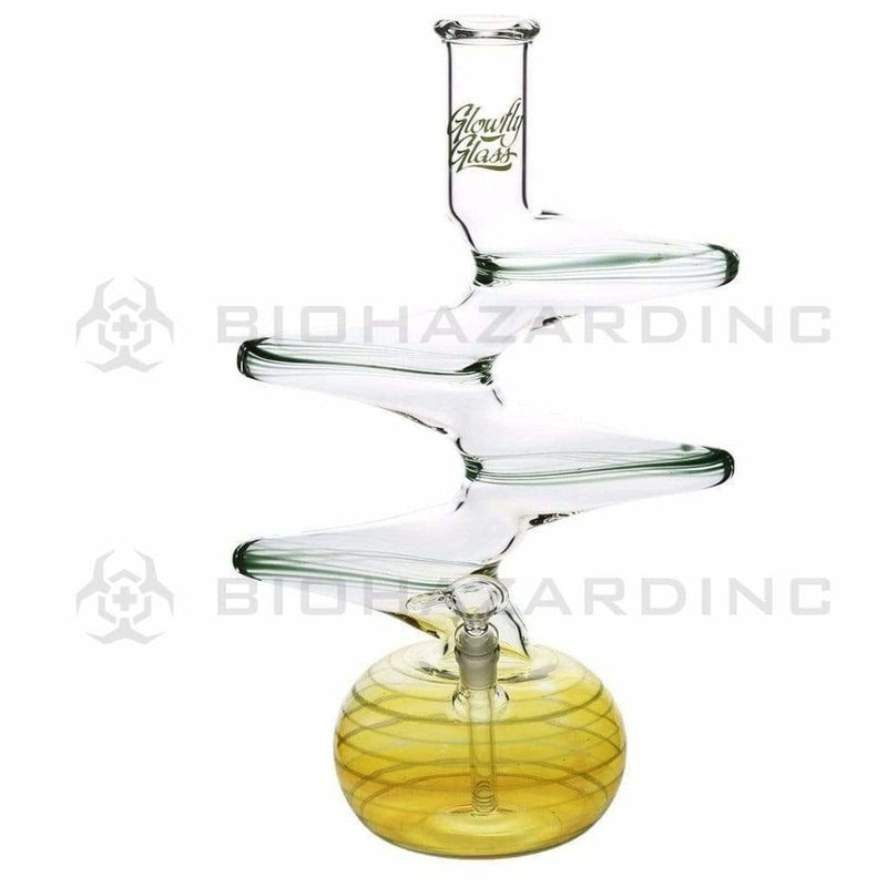 Glowfly Glass Bong Glowfly Glass 19" 4 Elbow Bubble Bottom - Rake Trim