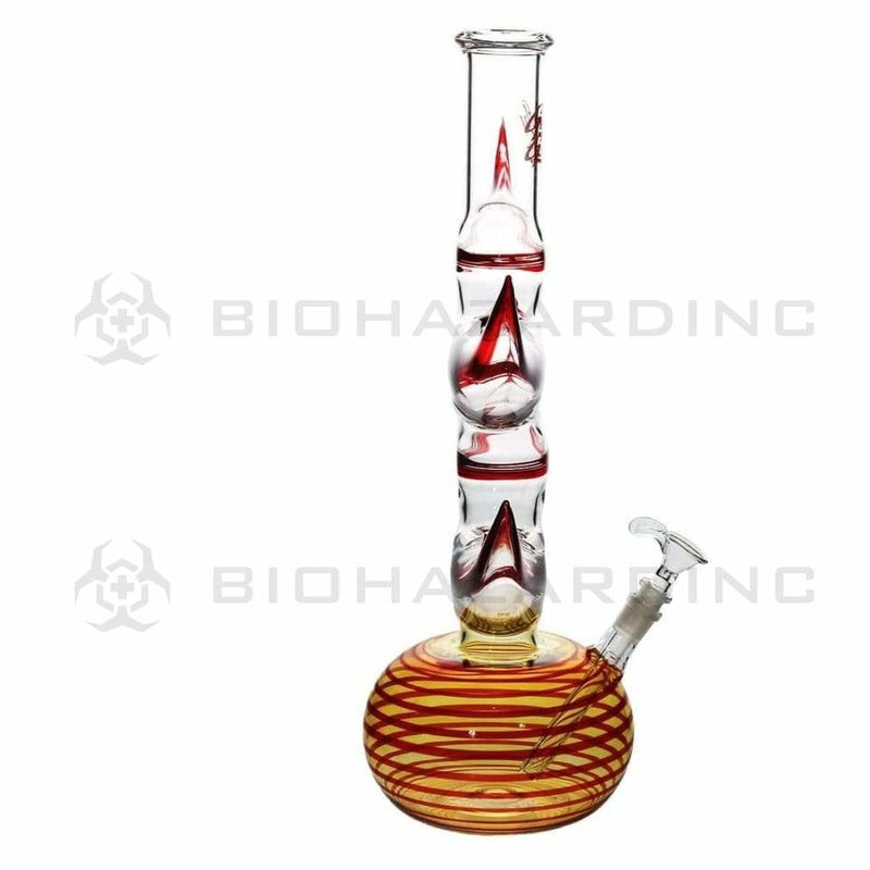 Glowfly Glass Bong Glowfly Glass 19" 4 Hook Bubble Bottom - Rake Trim