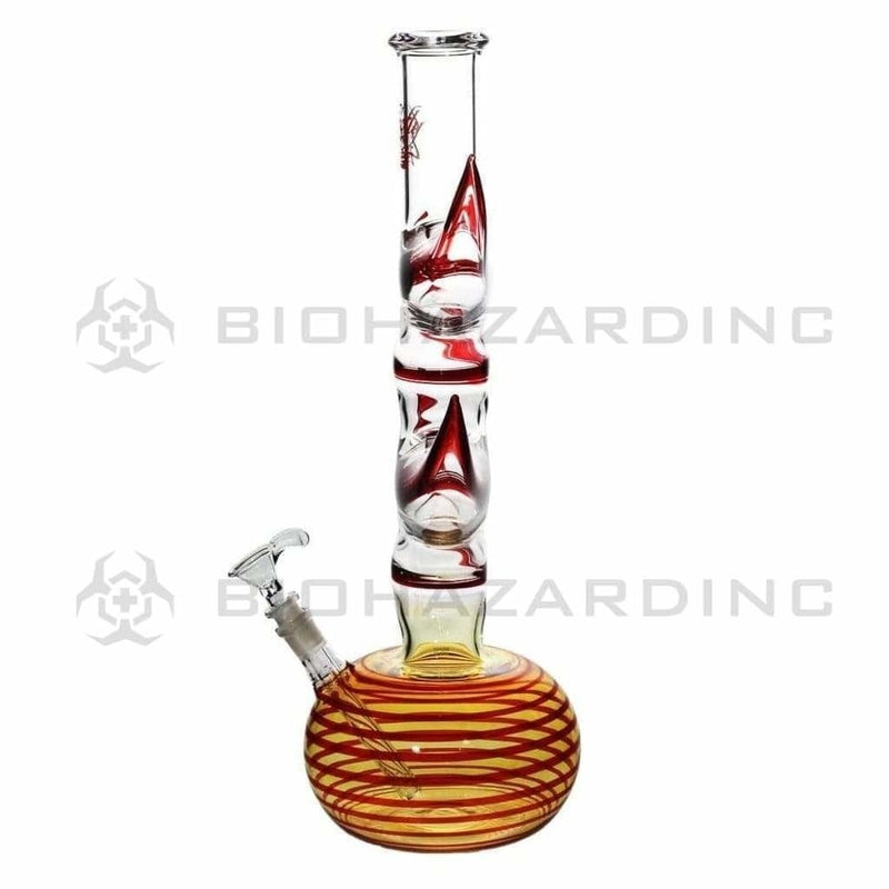 Glowfly Glass Bong Glowfly Glass 19" 4 Hook Bubble Bottom - Rake Trim