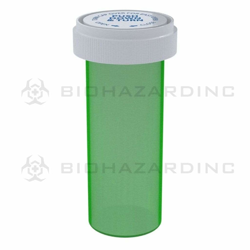 Biohazard Inc Reversible Cap Vial Green Reversible Cap Vial 30 Dram - 190 Count