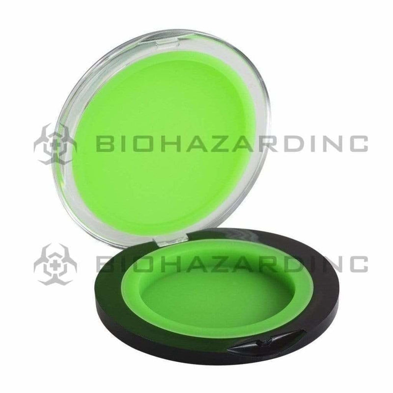 Biohazard Inc Concentrate Container Hinged 6ml Container with Green Silicone Insert - 100 Count