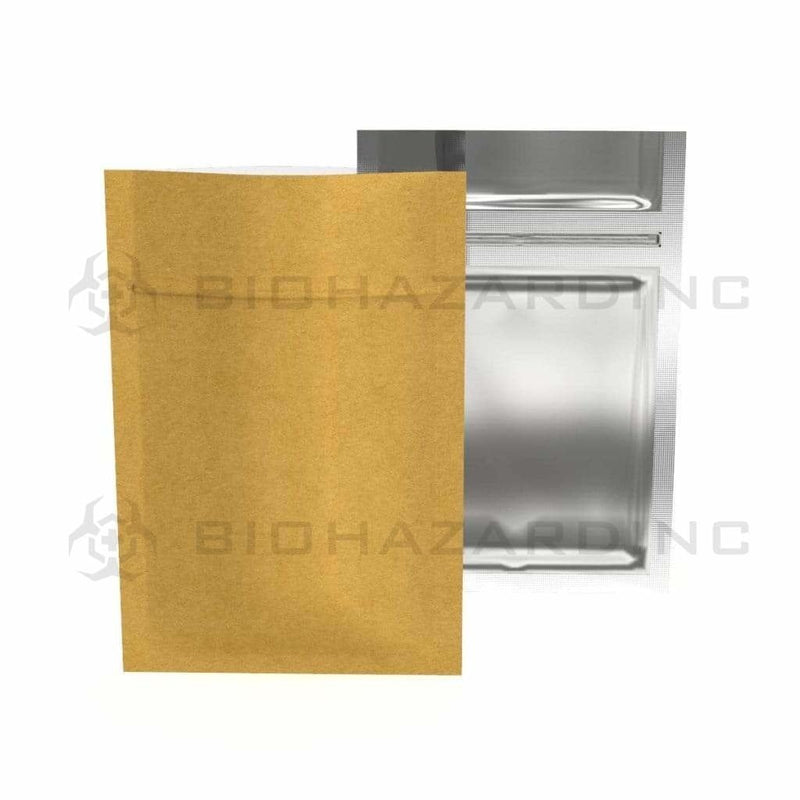 Biohazard Inc Mylar Bag Kraft Vista Mylar Bags 3in x 4.5in - 1g - 1,000 Count (Tamper Evident)