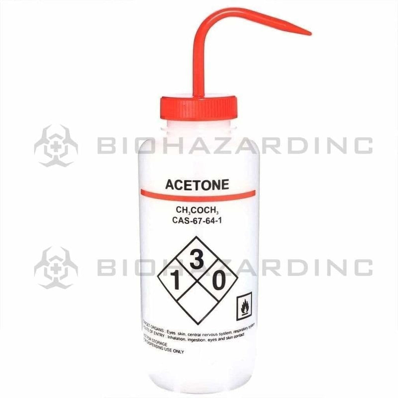 LDPE Bottles Wash Bottles LDPE Premium Labeled Wash Bottles - Acetone 1000ml