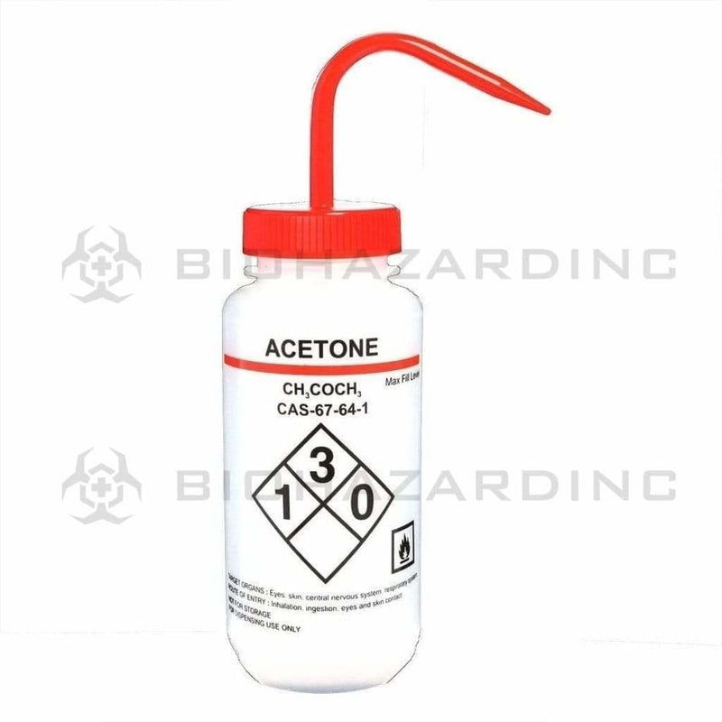 LDPE Bottles Wash Bottles LDPE Premium Labeled Wash Bottles - Acetone 500ml