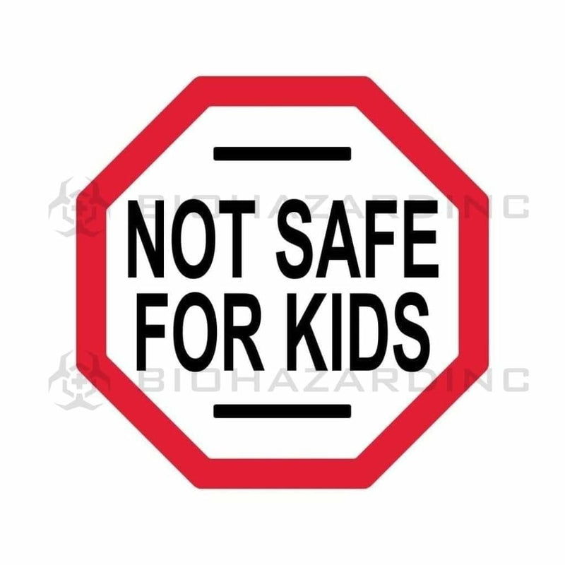 Biohazard Inc Compliance Labels Massachusetts - Maine "Not Safe For Kids" Labels - 1" x 1" - 1,000 Count