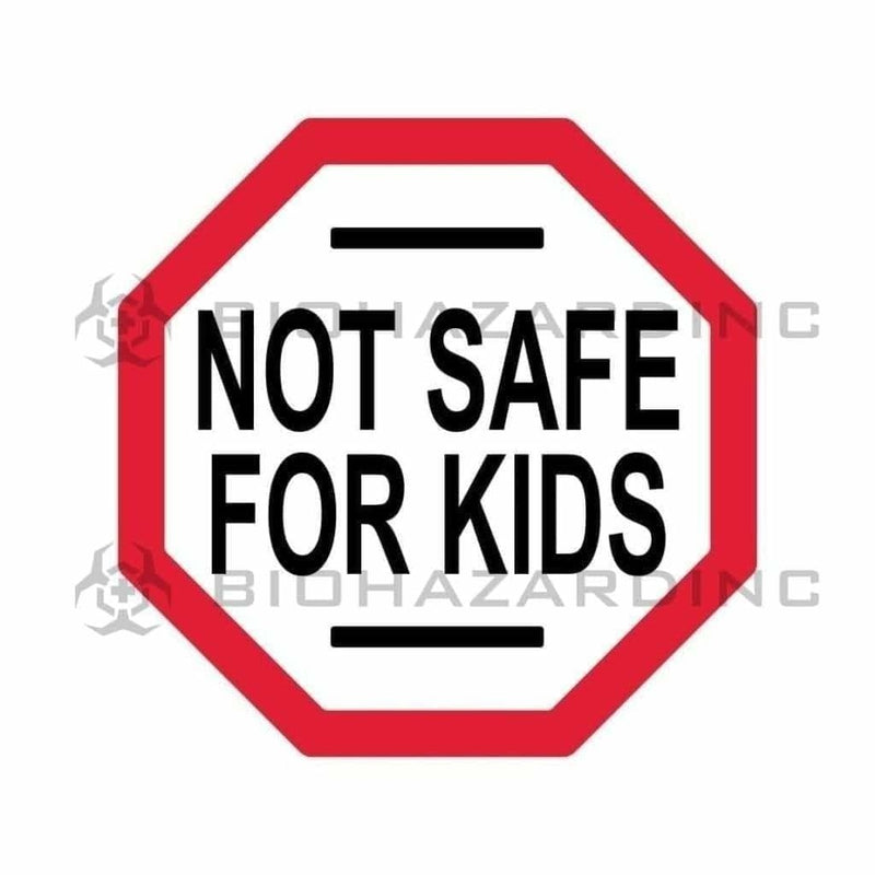 Biohazard Inc Compliance Labels Massachusetts - Maine "Not Safe For Kids" Labels - .75" x .75" - 1,000 Count