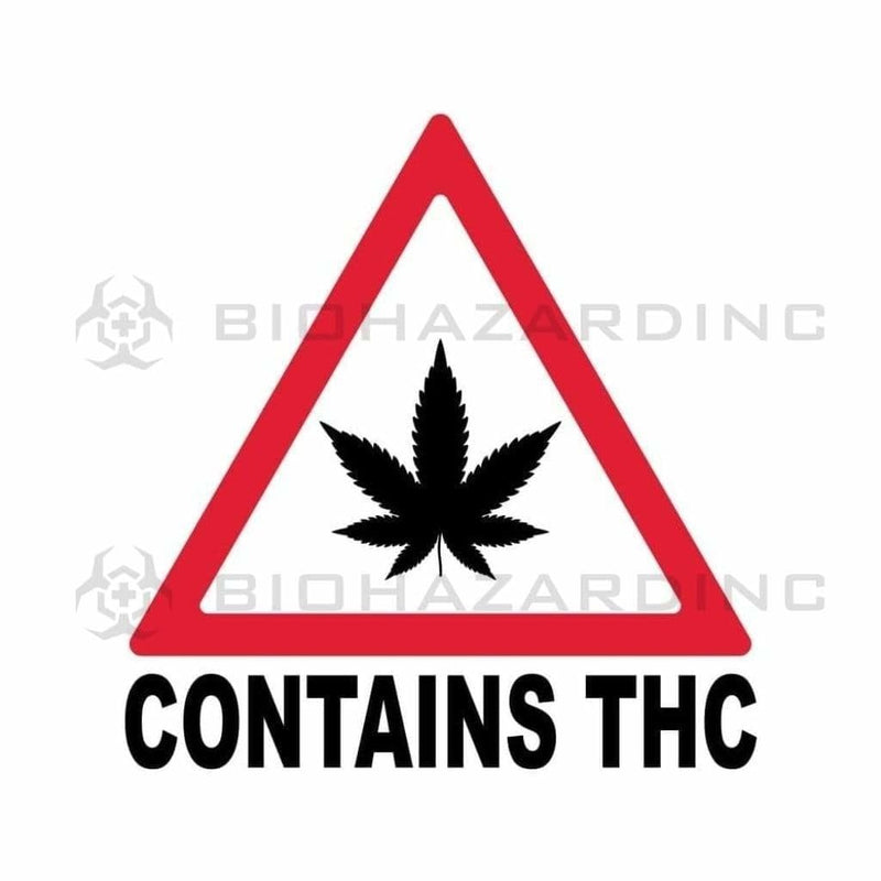 Biohazard Inc Compliance Labels Massachusetts - Maine THC Triangle Labels - 1" x 1" - 1,000 Count