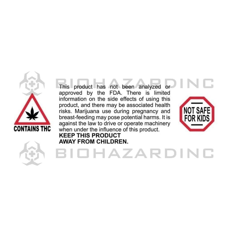 Biohazard Inc Compliance Labels Massachusetts Warning Labels 3" x 1" - 1,000 Count