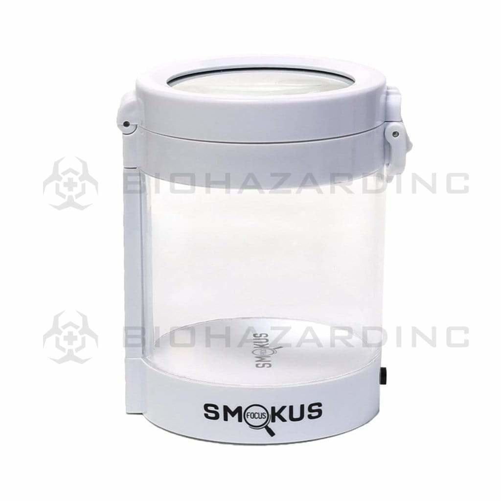 Smokus Focus Flower Storage Middleman Magnifying LED Jar - White