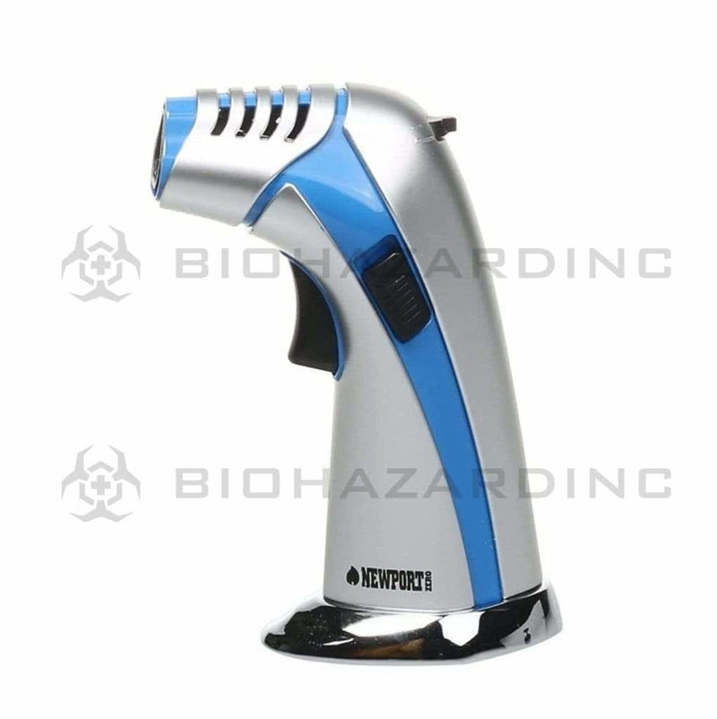 Newport Torch Newport Tri Flame 6" Torch - Silver & Blue