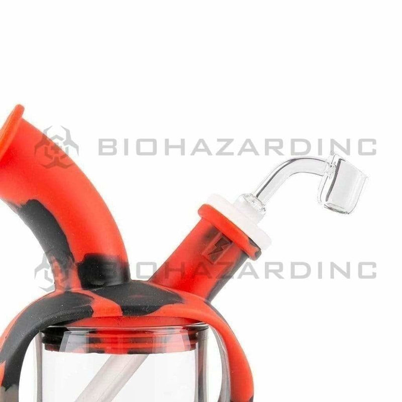 Biohazard Inc Silicone Bong OOZE Kettle Silicone Bubbler - Black / Grey / Red