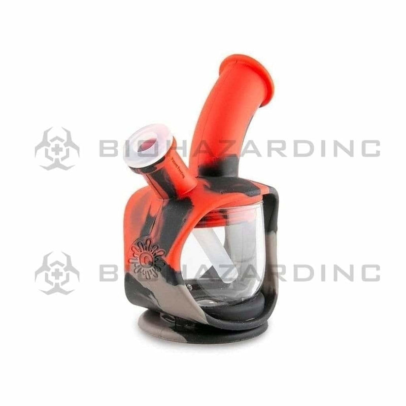 Biohazard Inc Silicone Bong OOZE Kettle Silicone Bubbler - Black / Grey / Red