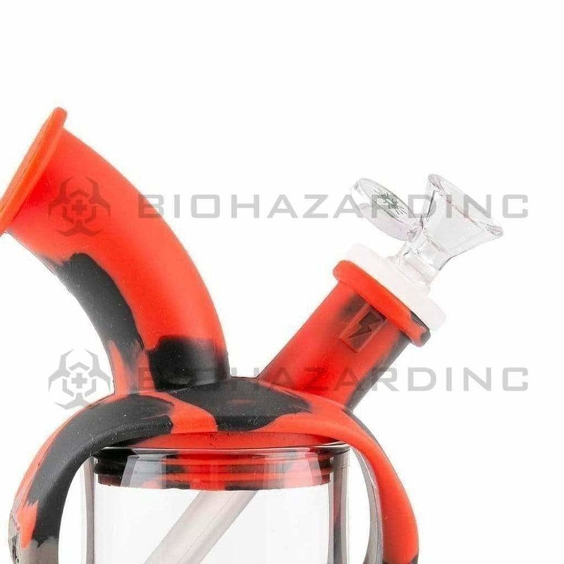 Biohazard Inc Silicone Bong OOZE Kettle Silicone Bubbler - Black / Grey / Red