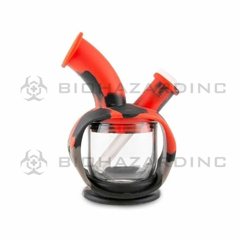 Biohazard Inc Silicone Bong OOZE Kettle Silicone Bubbler - Black / Grey / Red