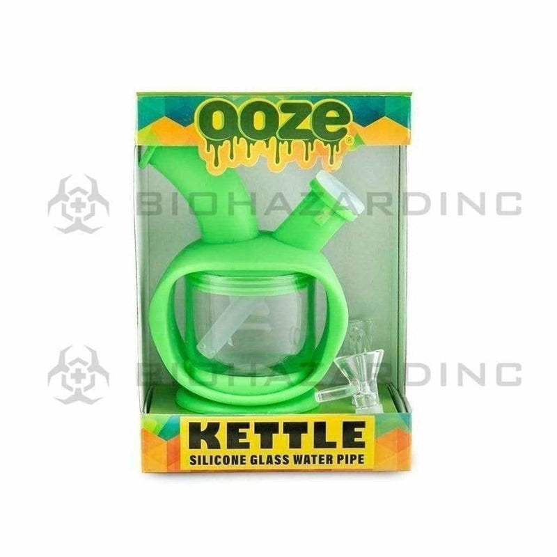 Biohazard Inc Silicone Bong Ooze Kettle Silicone Bubbler Bong / Dab Rig - Green