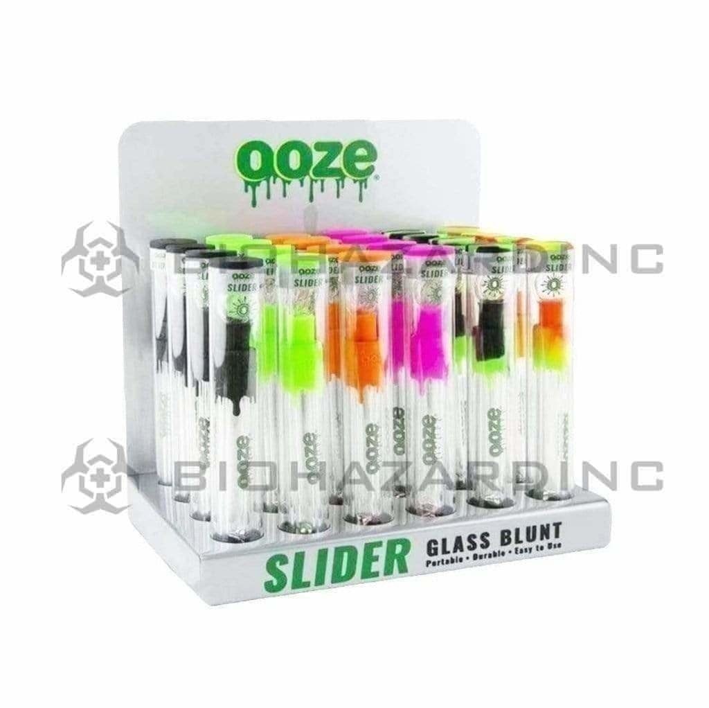 Biohazard Inc Glass Chillum Hand Pipe OOZE Slider Glass Blunt Display - 24 Count