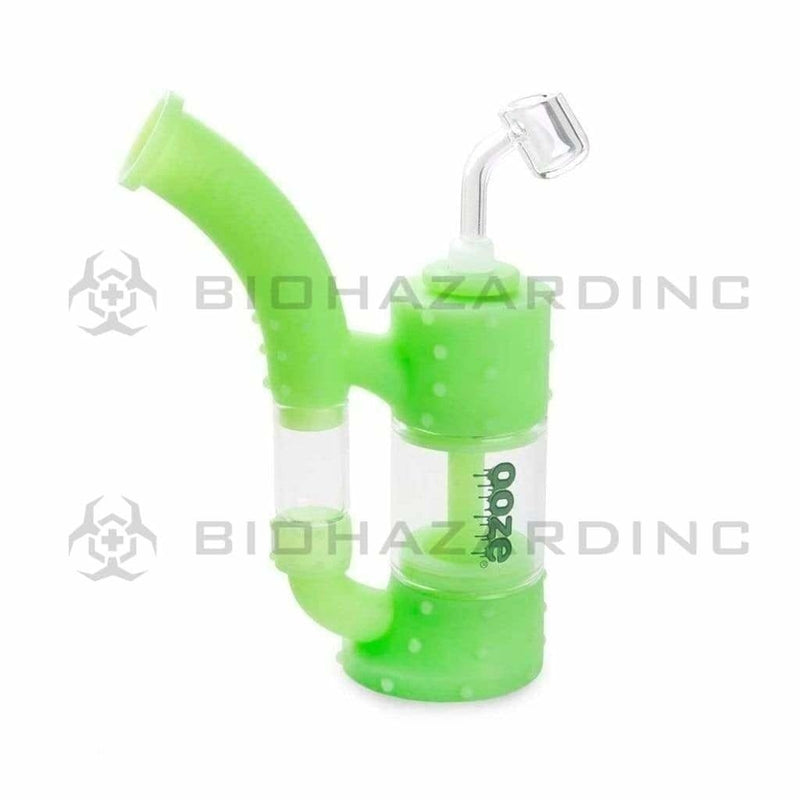 Biohazard Inc Silicone Bong OOZE Stack Pipe Silicone Bubbler - Green Glow in The Dark