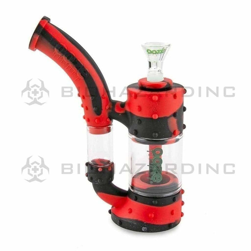 Ooze Silicone Bong Ooze Stack Silicone Bubbler Bong / Dab Rig - Black / Red